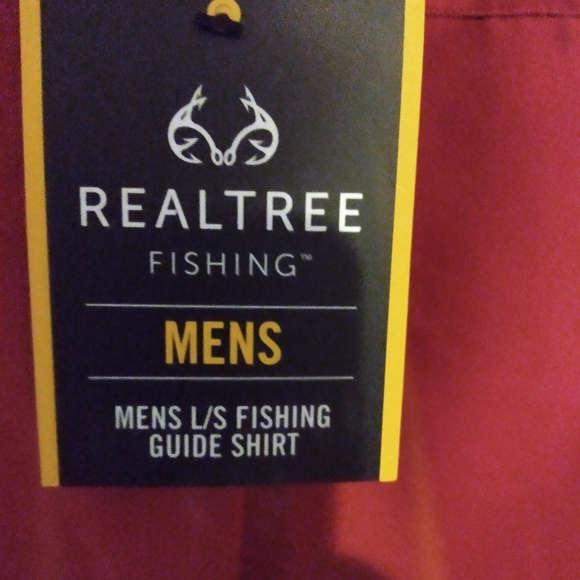 REALTREE MEN'S fishing shirt L/S sleeve brick red. - Picture 3 of 6